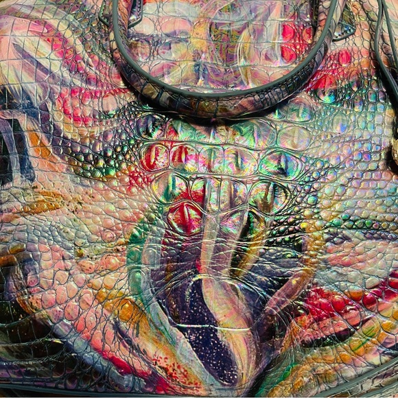 🎁SALE! Brahmin HARD TO FIND! Large Duxbury Croc Embossed Leather in Elope!!! - Picture 15 of 16